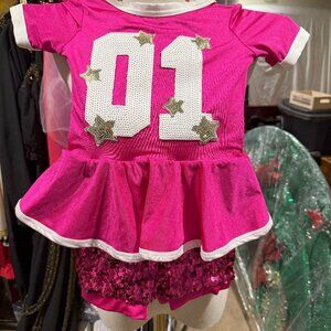 Weissmans 11785 CI Hot pink biketard with sequins